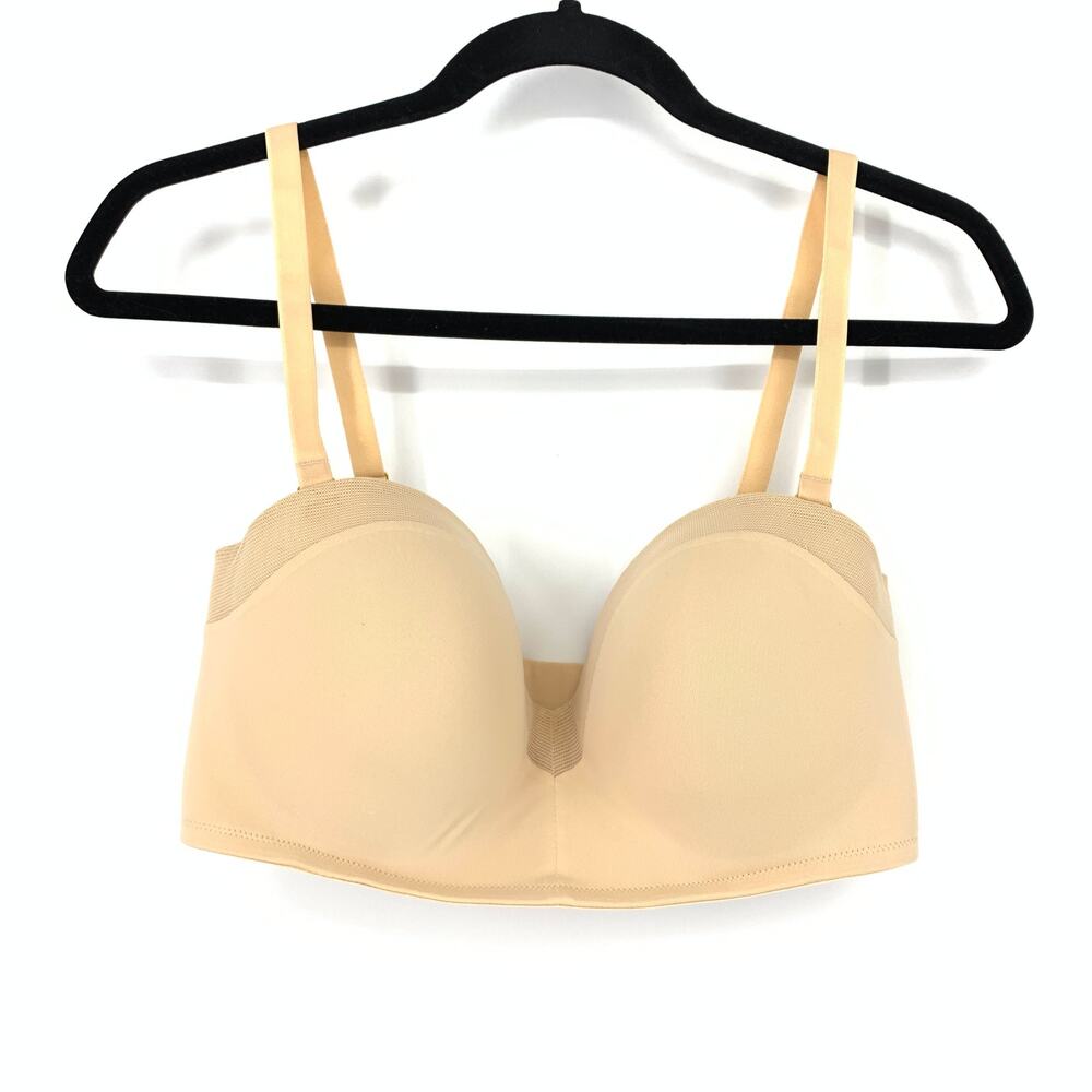 Lively Bra Women's Size 36DD No Wire Balconette Plunge Nude